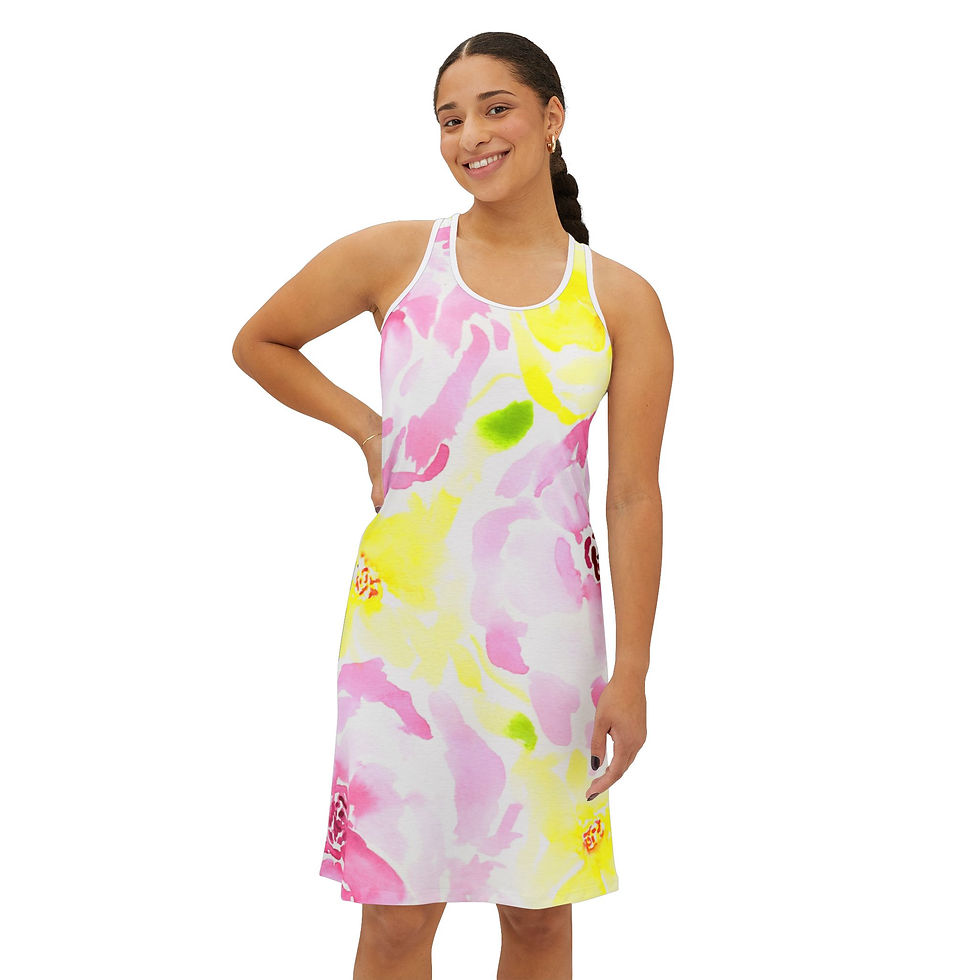 Rosy Lemonade Women's Racerback Cover-up Dress (AOP)