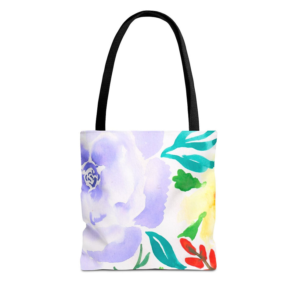 Thumbnail: Feeling Blue - All-Over Floral Print Tote Bag