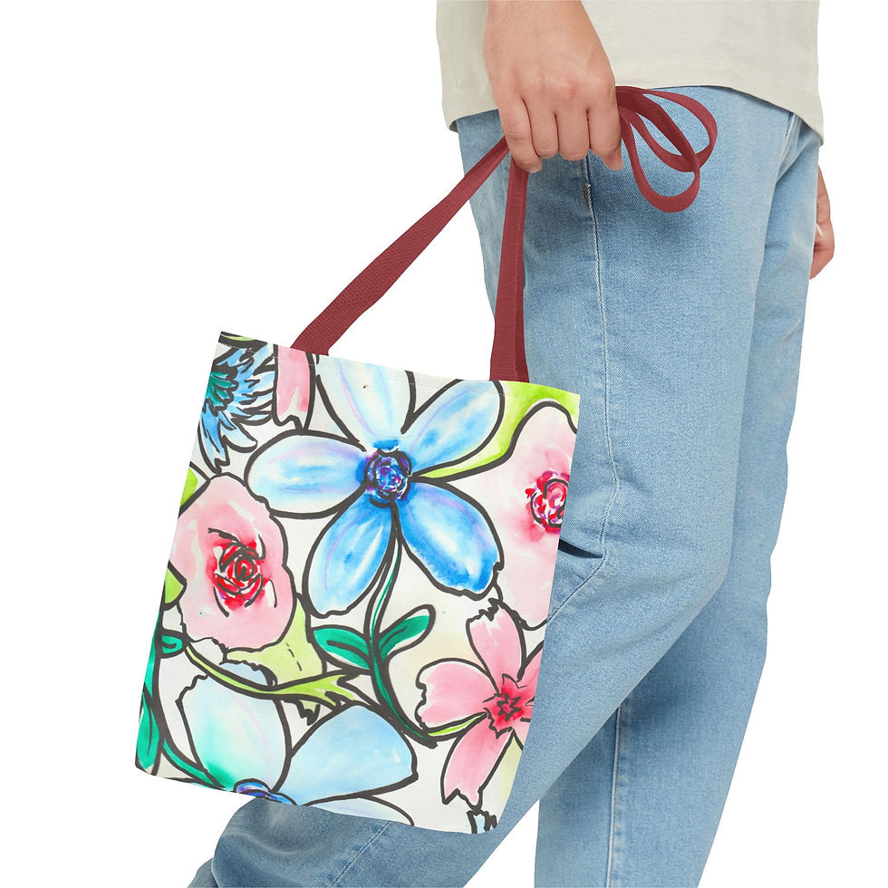 Thumbnail: Blooming Fantasia - All-Over Floral Print Tote Bag