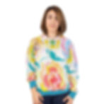 Front view of Tied Up Roses Watercolor Floral Print Hoodie on a person.
