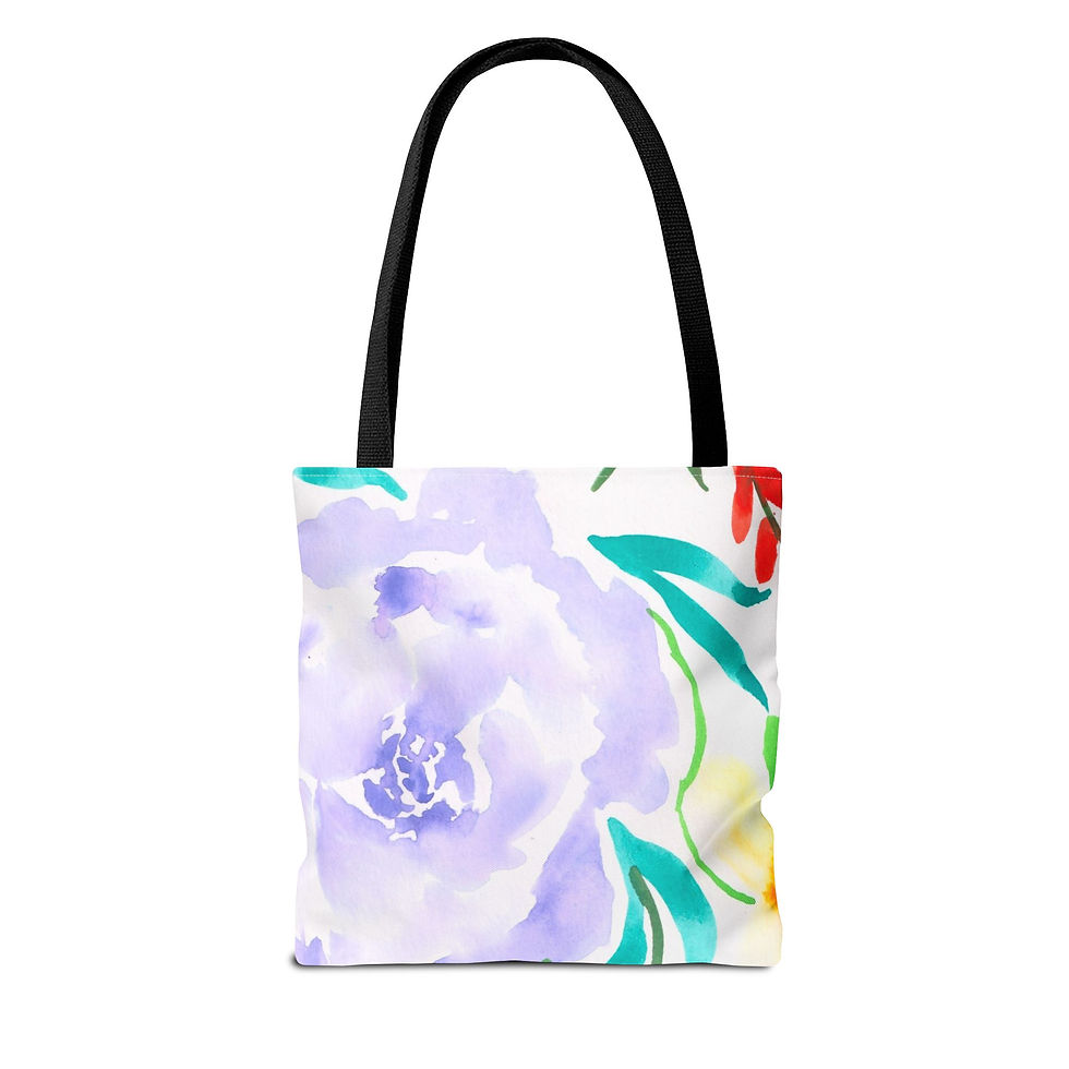 Thumbnail: Feeling Blue - All-Over Floral Print Tote Bag