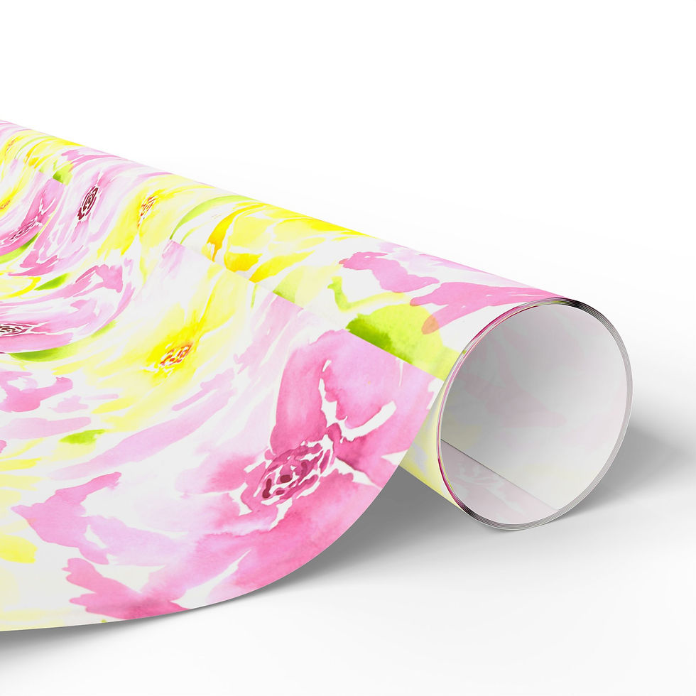 Thumbnail: Rosy Lemonade Print Wrapping Paper – Elegant Blooms for Every Occasion