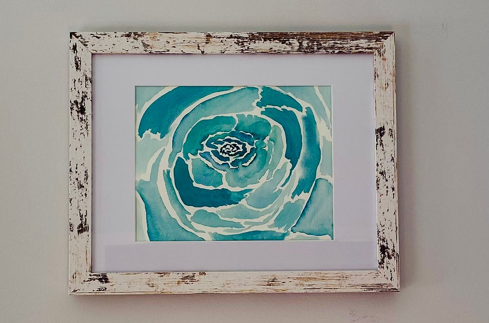 Thumbnail: Six watercolor paintings of roses in various colors.