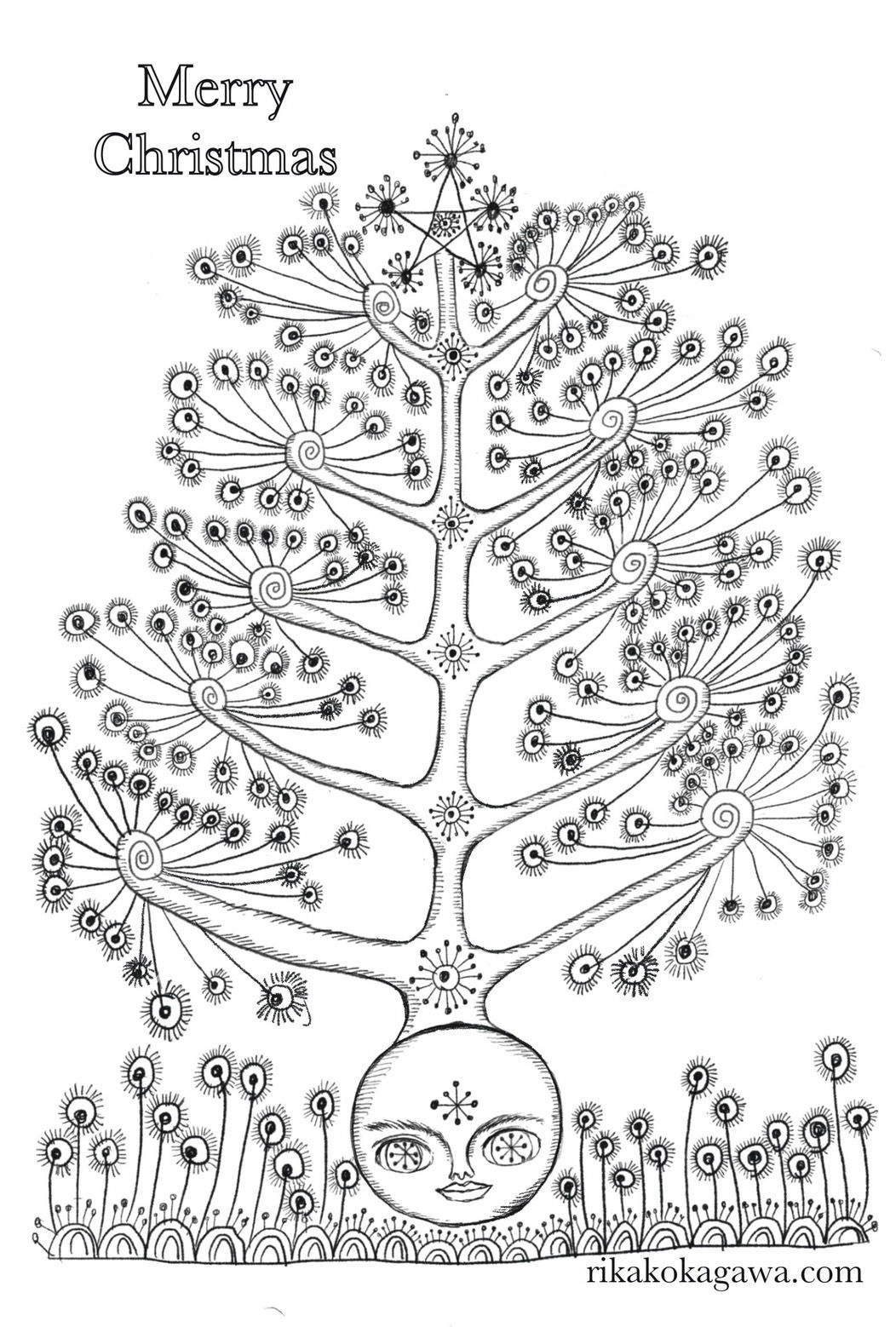 RIKAKOのクリスマスカード　【A】生命の樹