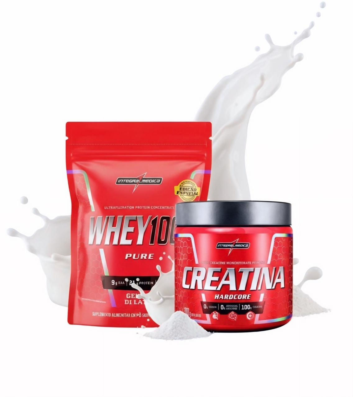 KIT WHEY 100% + CREATINA 100% INTEGRALMEDICA