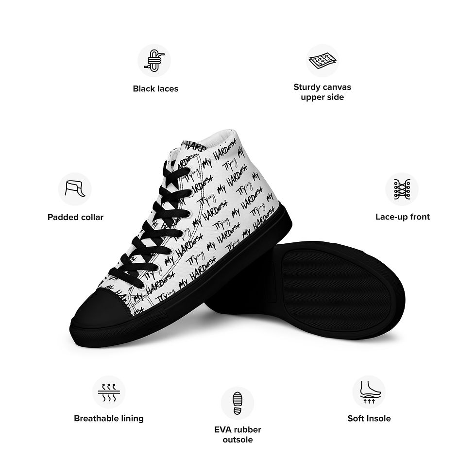 Thumbnail: Trying My Hardest Women’s High Top Canvas Shoes