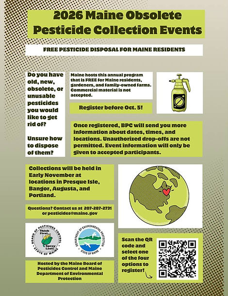2026 Maine Obsolete Pesticide Collection Events flyer