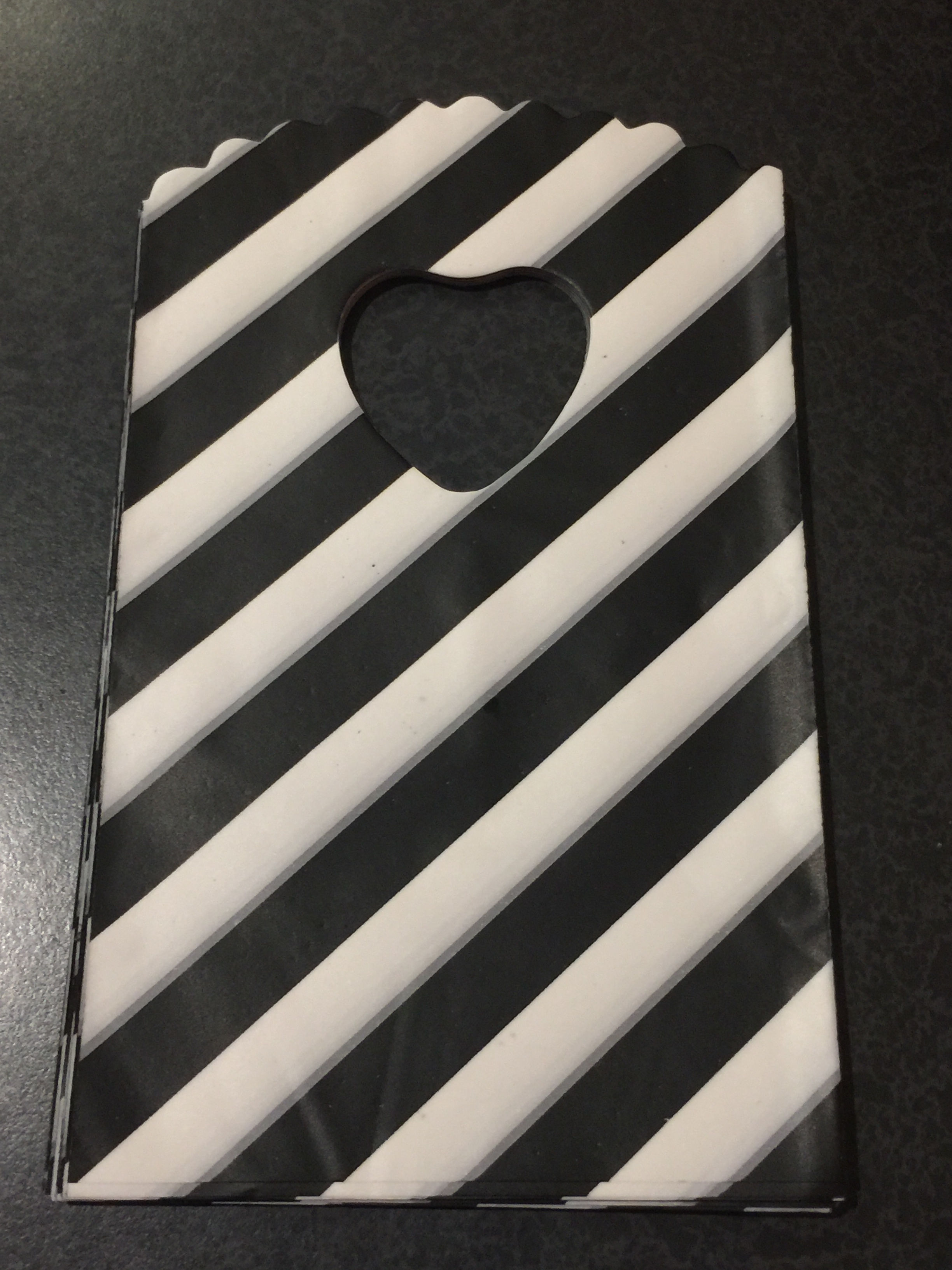 50 ct Mini BLACK HORIZONTAL STRIPE Poly Bags  --  3-1/2 X 5-1/2