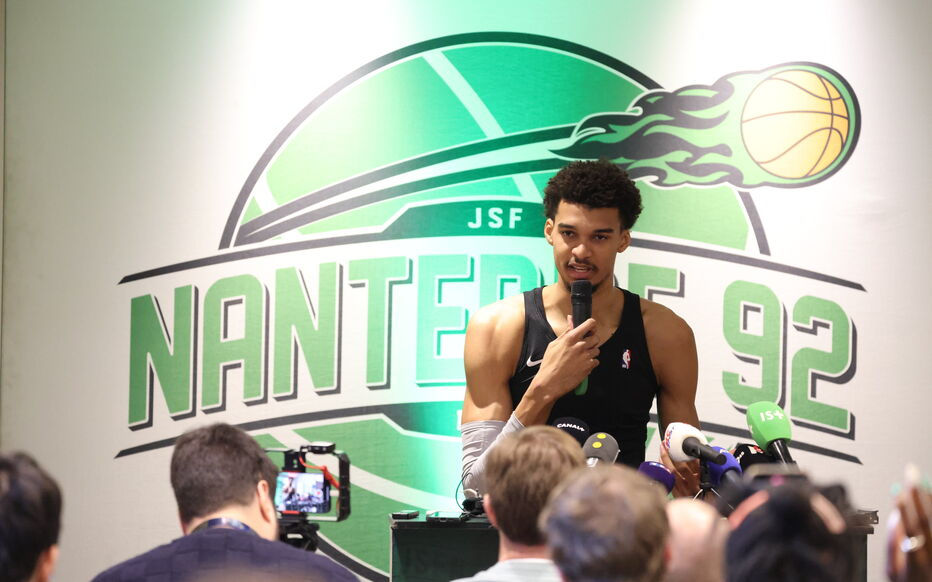 Victor Wembanyama, en janvier 2025, Nanterre et les Spurs ont noué un partenariat. (Photo : LP/Olivier Arandel)