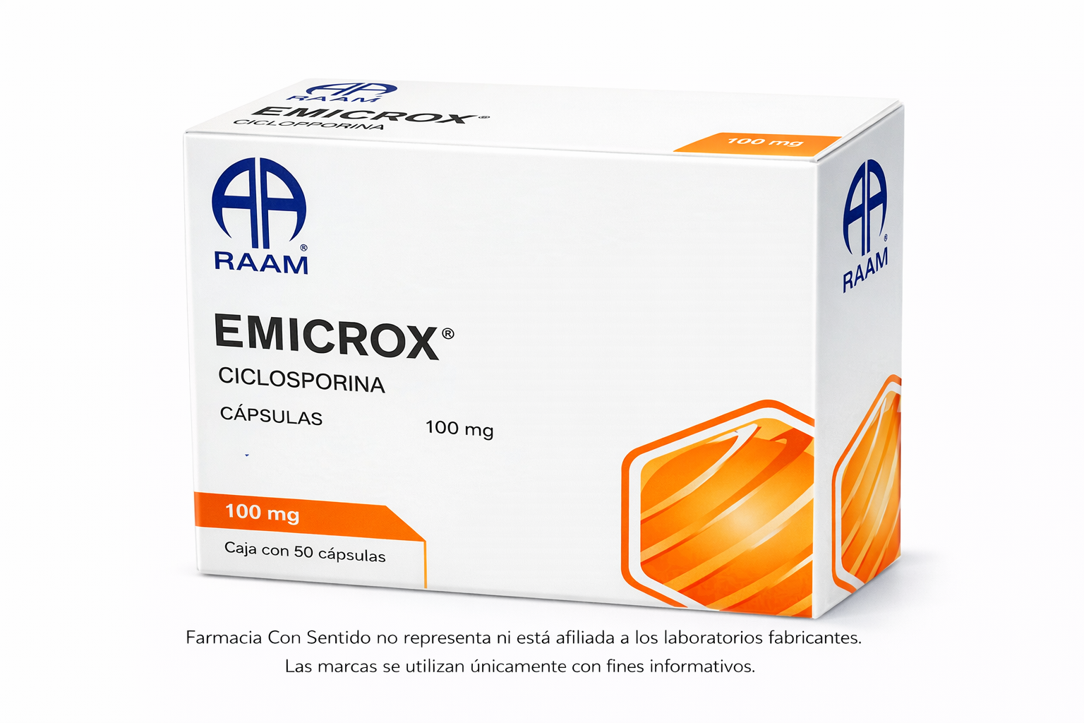 Ciclosporina 100 mg Caja con 50 capsulas