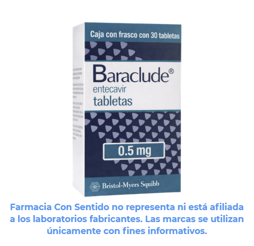 Entecavir 0.5 mg Frasco con 30 tabletas
