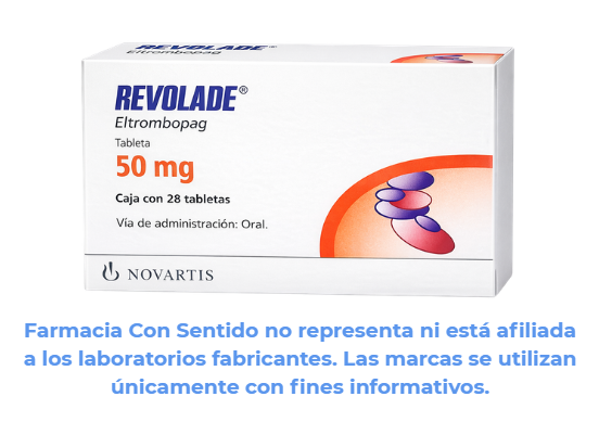 Eltrombopag 50 mg Caja con 28 tabletas