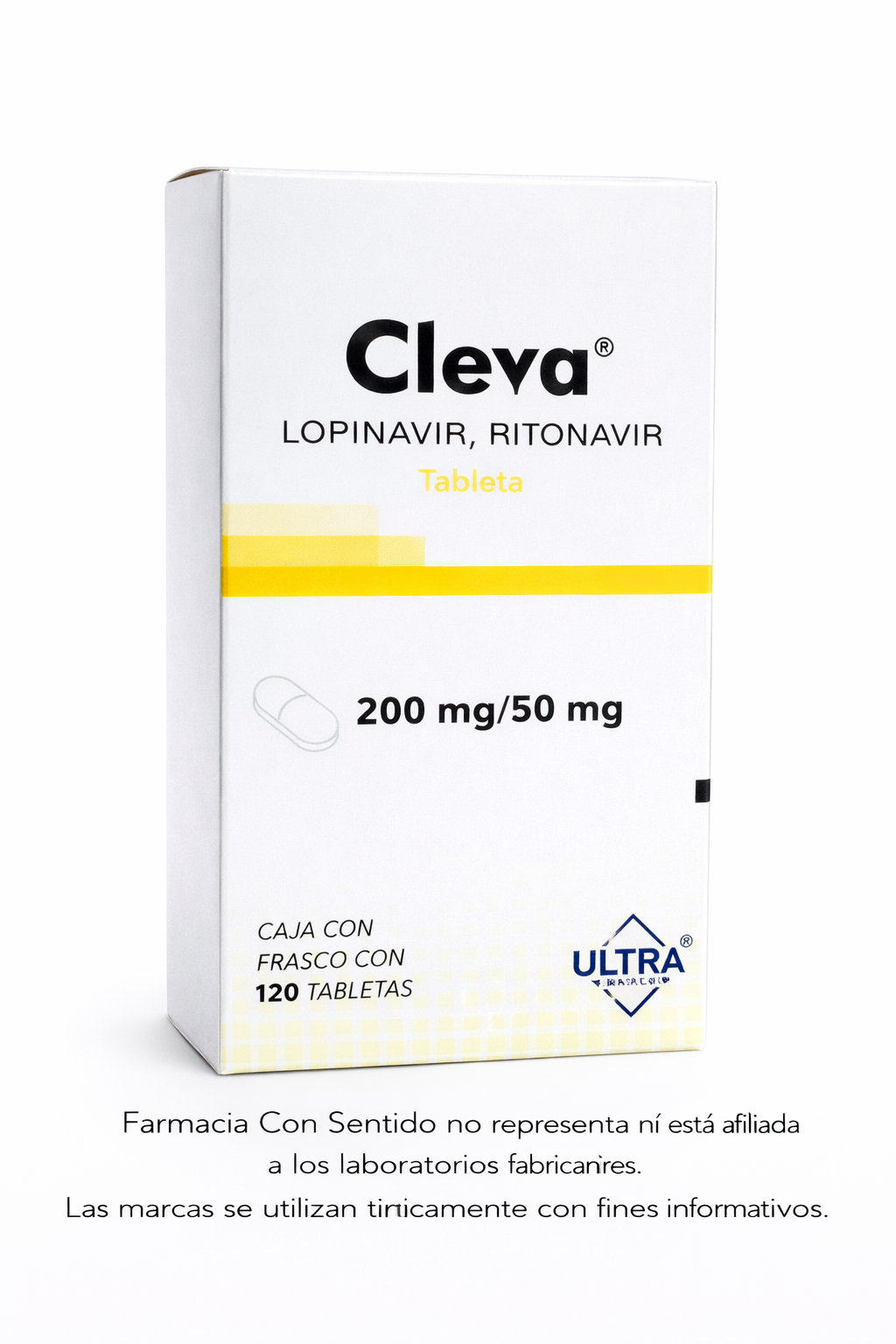 Lopinavir, ritonavir 200 mg/ 50 mg Frasco con 120 tabletas