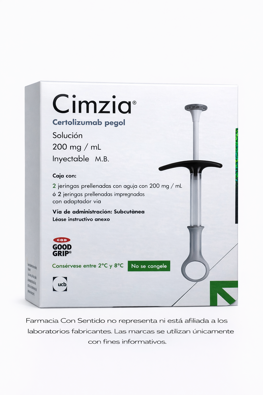 Certolizumab 200 mg/1 mL Caja con 2 jeringas prellenadas