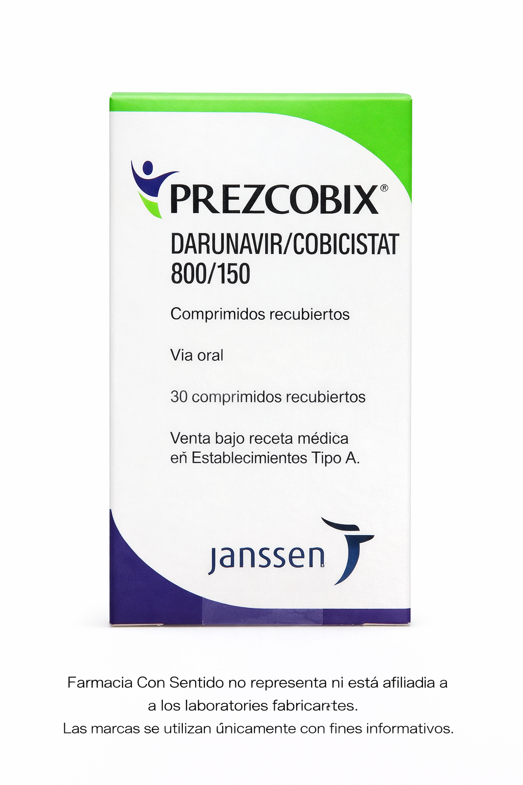 Darunavir, cobicistat  800 mg/150 mg Frasco con 120 tabletas