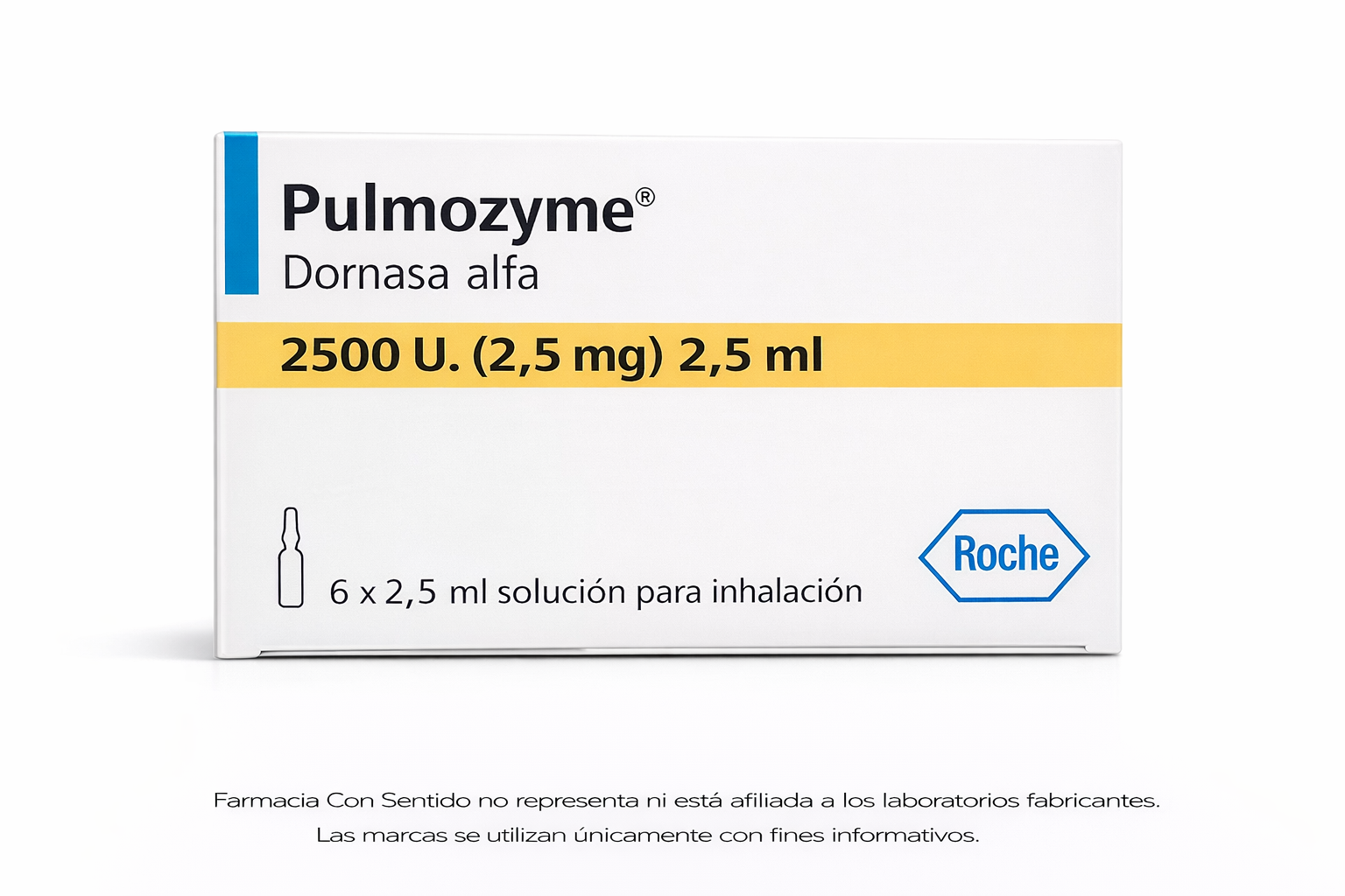 Alfa-dornasa 2.5 mg/2.5 mLCaja con seis ampolletas