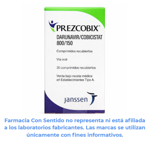 Darunavir, cobicistat  800 mg/150 mg Frasco con 120 tabletas
