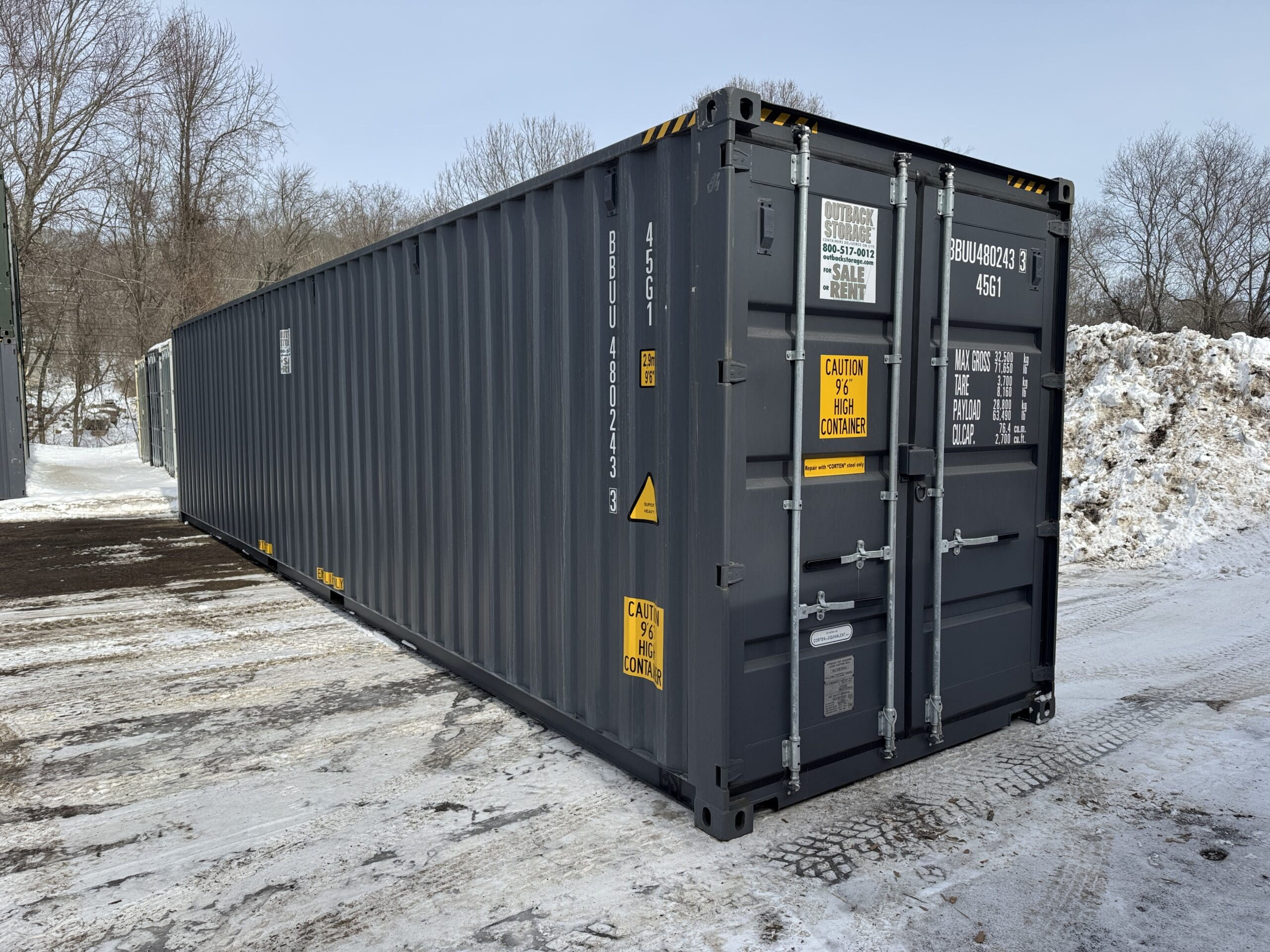 40ft High Cube Shipping Container Gray