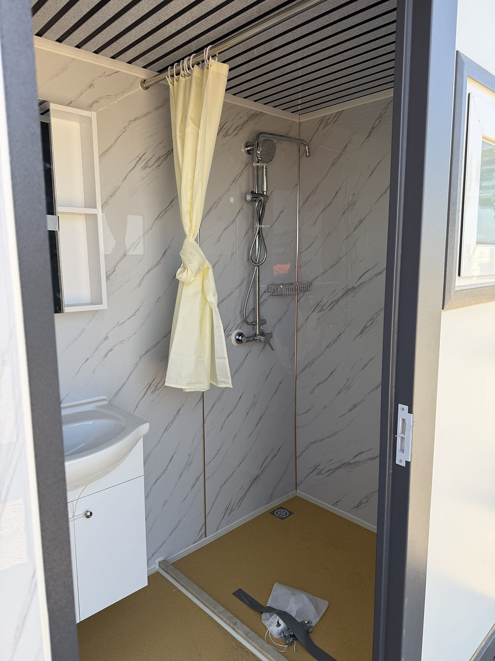 Portable Shower Unit with Change Room and Internal Plumbing