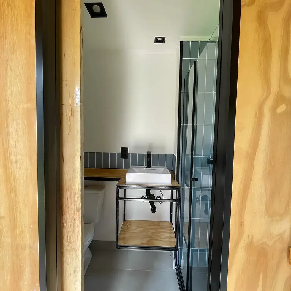 Thumbnail: Custom 20ft Cozy Cabin Container House Dark Blue Steel