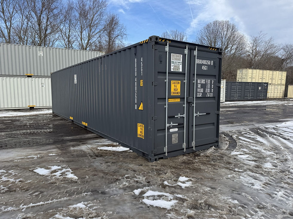 40ft High Cube Shipping Storage Container New Wind Watertight Gray