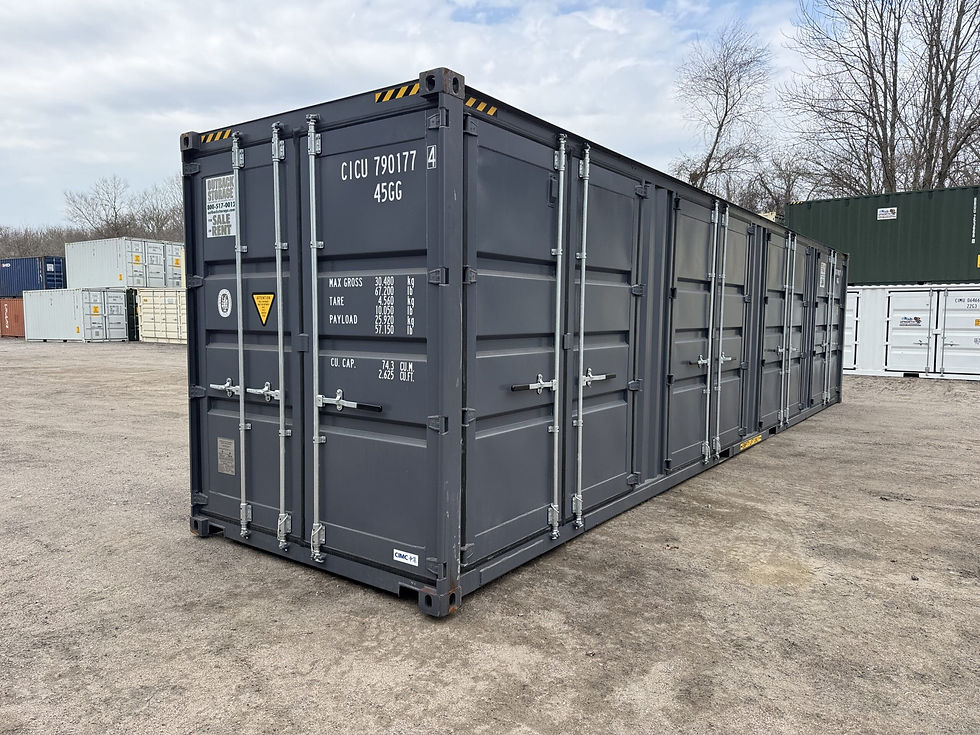Thumbnail: 40ft High Cube Shipping Container Four Side Door Openings Dark Gray