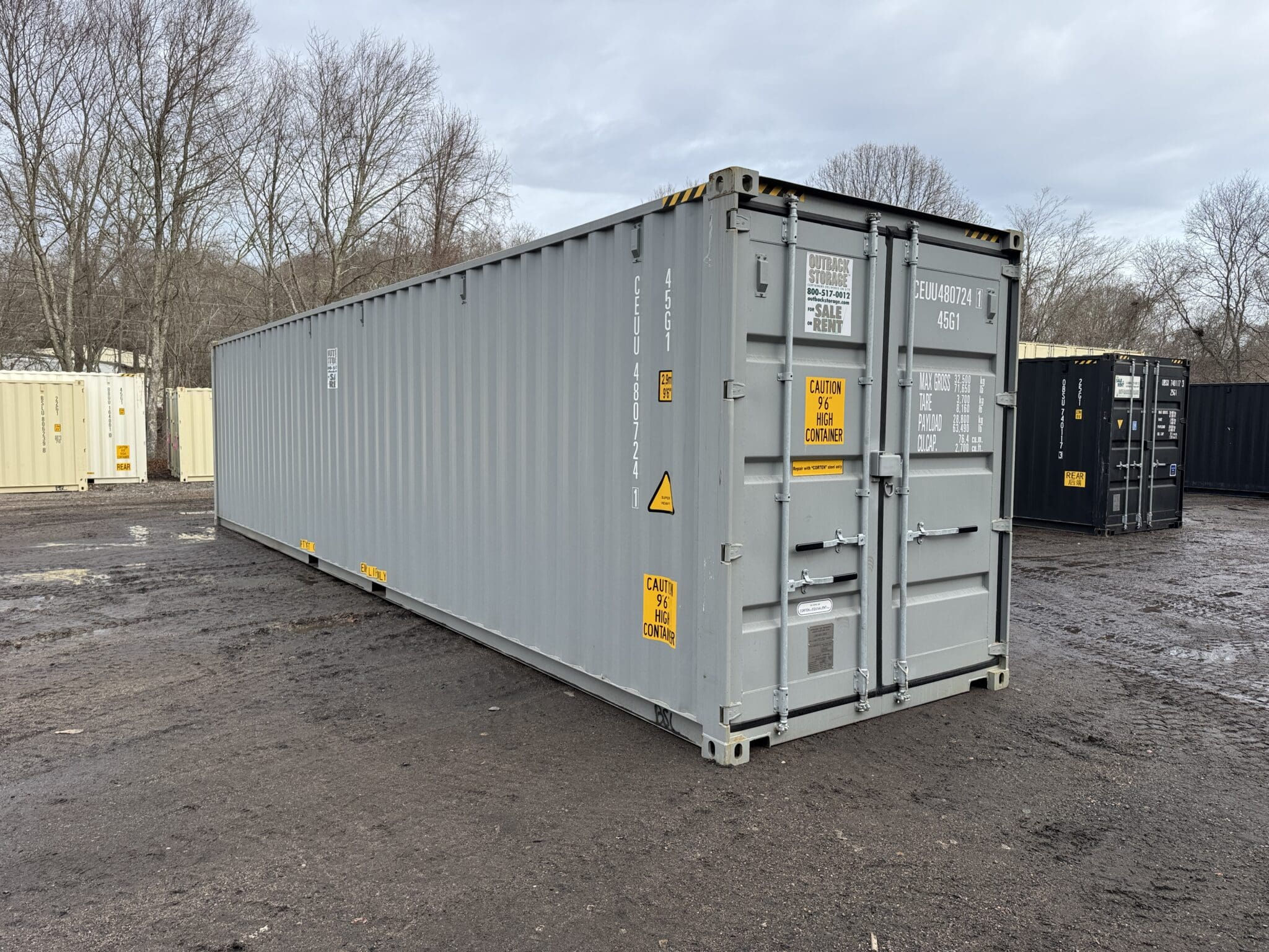 Outback Storage High Cube Shipping Container 40ft Gray