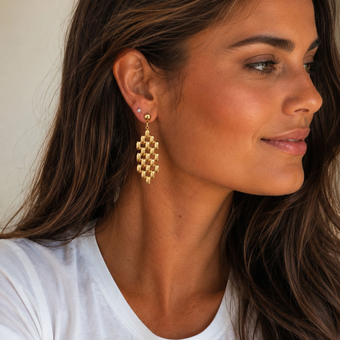 Boucles d’oreilles Cassel dorées en acier inoxydable
