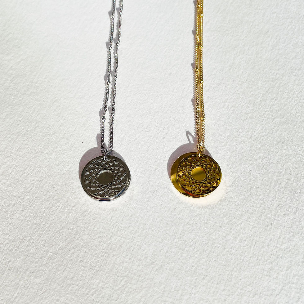 Collier en acier inoxydable médaille or ou argent