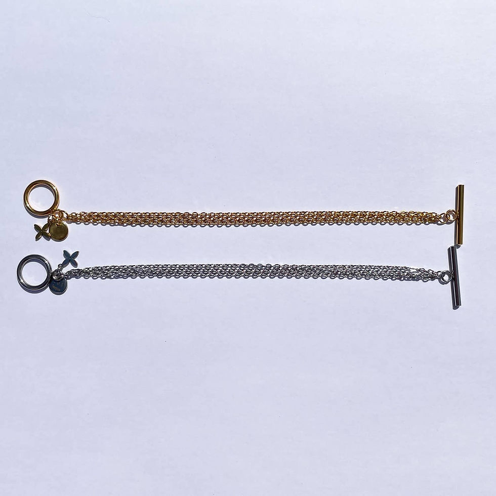 Miniature : Bracelet intemporel Venise acier inoxydable plaqué or ou argent avec fermoir OT