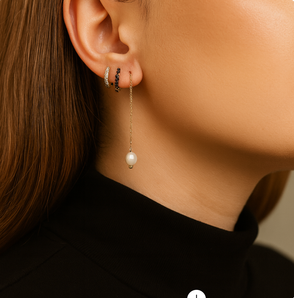 Boucles d'oreilles pendantes perles d'eau Alya, plaqué or ou argent