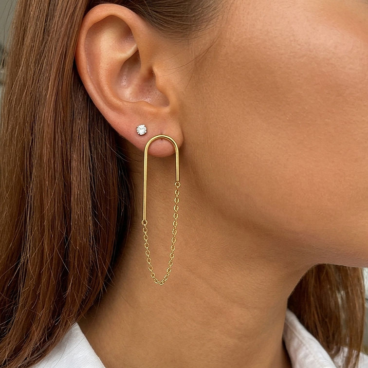 Boucles d’oreilles pendante ovale Arche