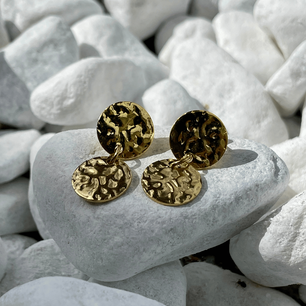 Miniature : Boucles d'oreilles Moon pièces martelées