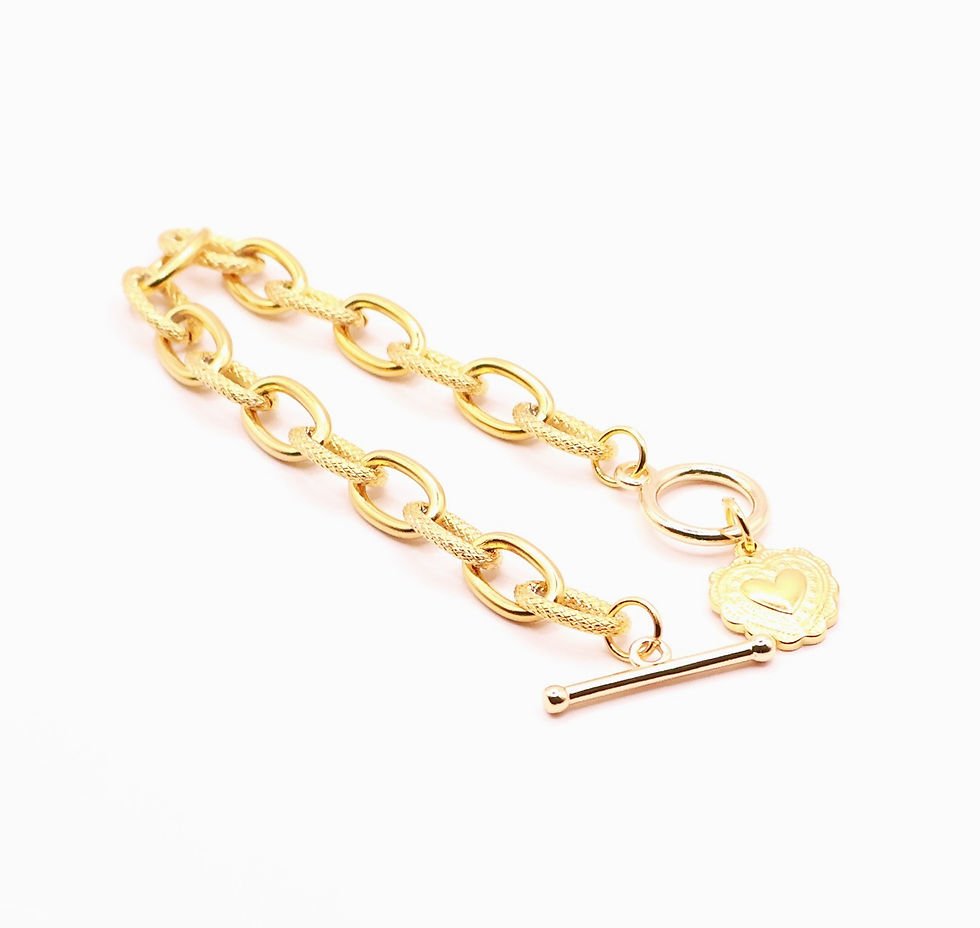 Bracelet intemporel Cartagène en acier inoxydable plaqué or
