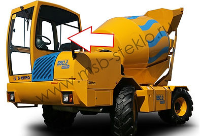 Стекло кузовное левое нижнее заднее автобетоносмеситель Davino runner 560.2 Давино ранэр