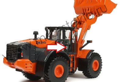 Стекло дверное правое нижнее фронтальный погрузчик HITACHI ZW-310