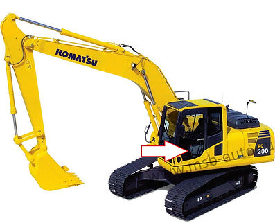 Стекло дверное левое нижнее экскаватор гусеничный Komatsu PC 200-8, Komatsu PC 220-8, Komatsu PC 300-8, Komatsu PC 400-8, Komatsu PC 750-8, Komatsu PC 800-8, 20Y-53-11451