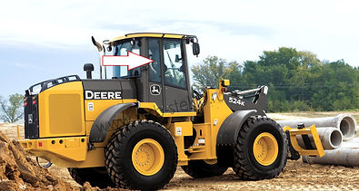 Стекло кузовное заднее правое на фронтальный погрузчик John Deere 444K, 524K, 544K, 624K, 644K, 724K, 744K, 824K, 844K
