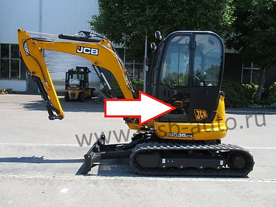 Стекло дверное левое нижнее мини-экскаватор Jcb 8035 zts, Jcb 8065 zts