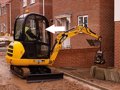Стекло кузовное верхнее правое переднее мини экскаватор JCB 8018 CTS