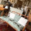 Miniature : Banquette en rotin vintage avec coussins