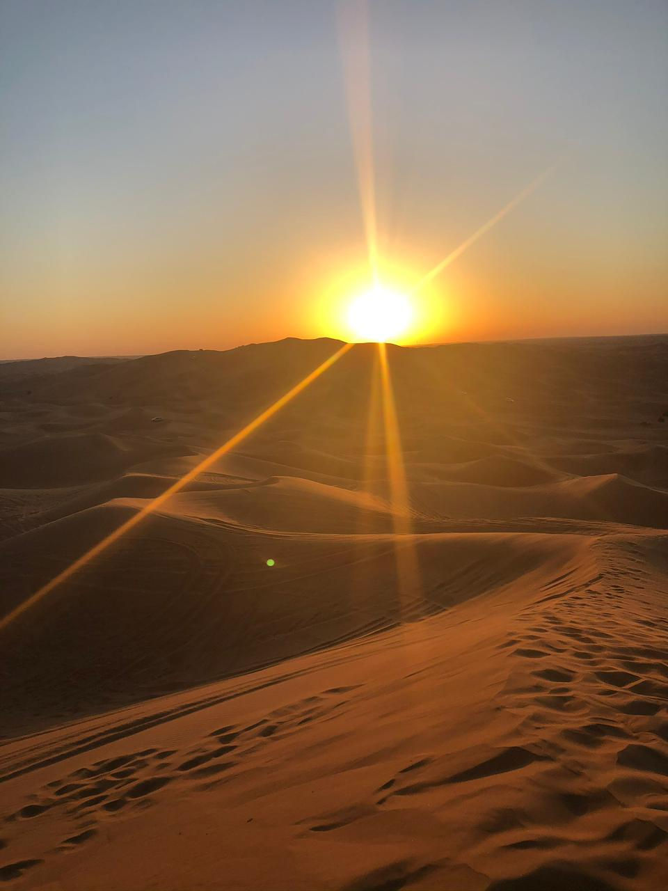 sunset in the desert