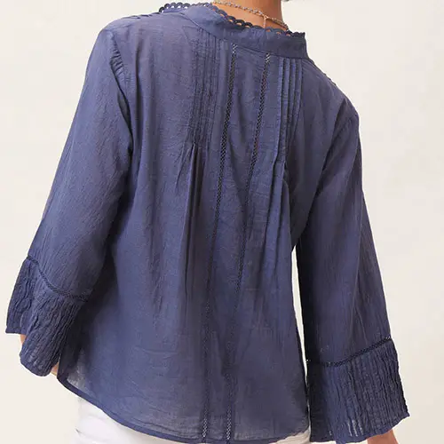 Rock Flower Paper Navy Cotton Blouse | thesandpiper