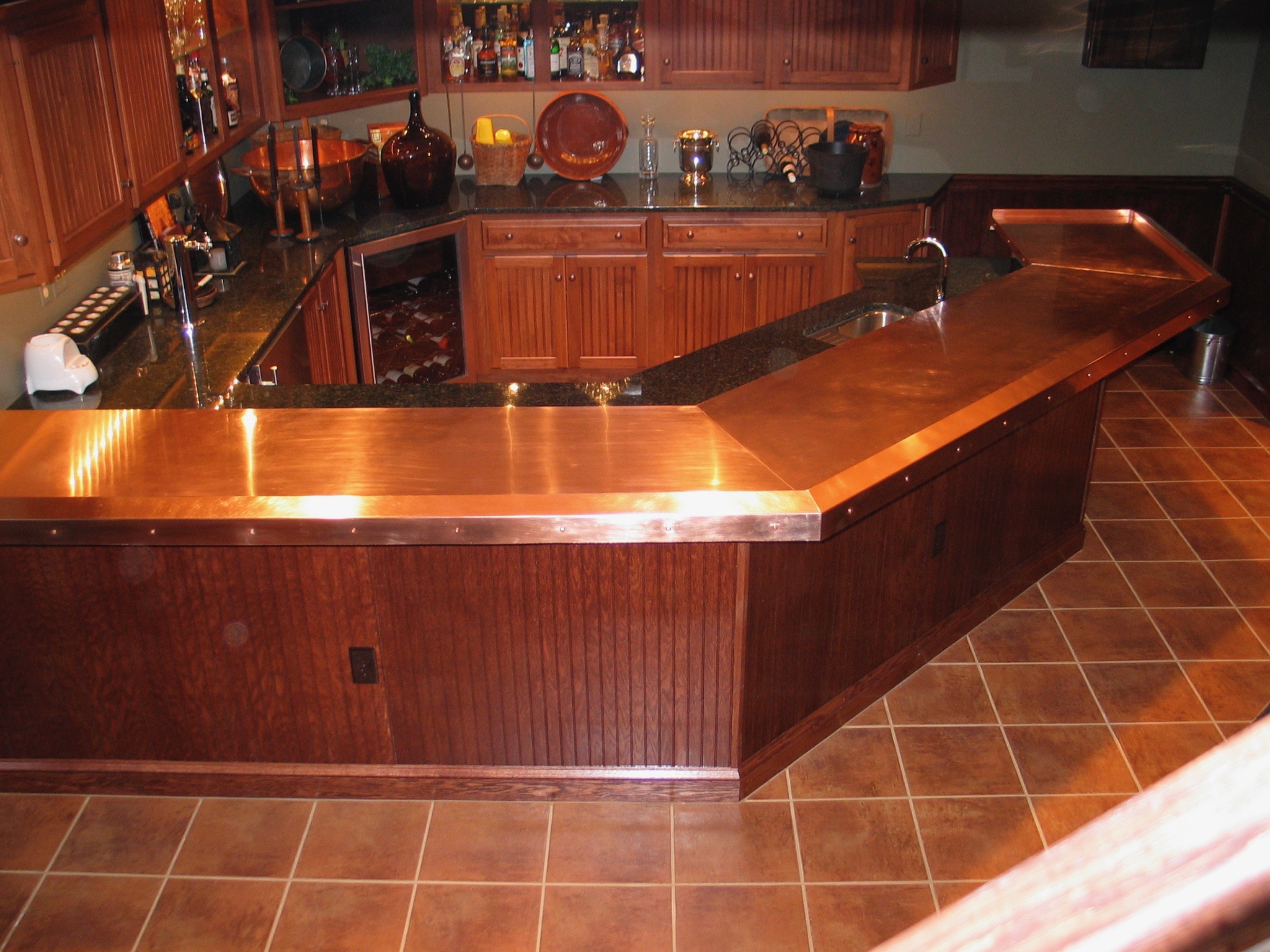 2. Custom Copper Bartop