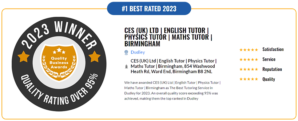 quality-business-awards-rating-95pc-best-tutoting-service-dudley-ces-uk-ltd