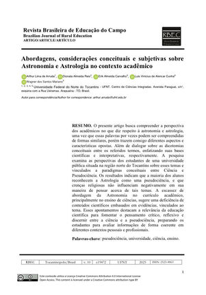 TRABALHO PUBLICADO NA REVISTA EDUCAÇÃO NO CAMPO