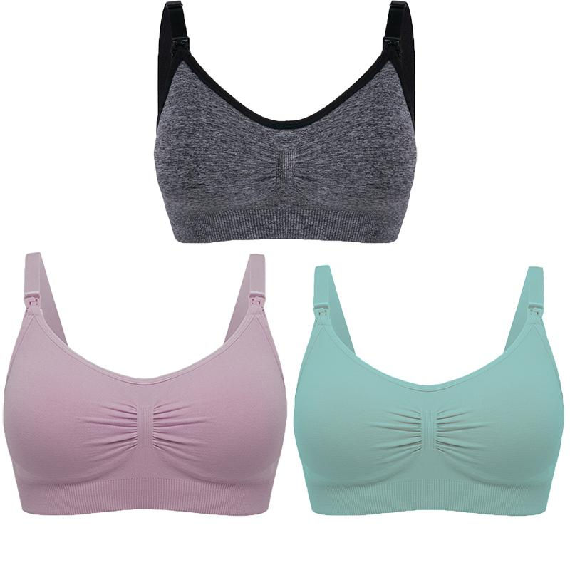 Thumbnail: 3pcs/Set High Quality Maternity Nursing Bras Cotton Breastfeeding Pregnant Under