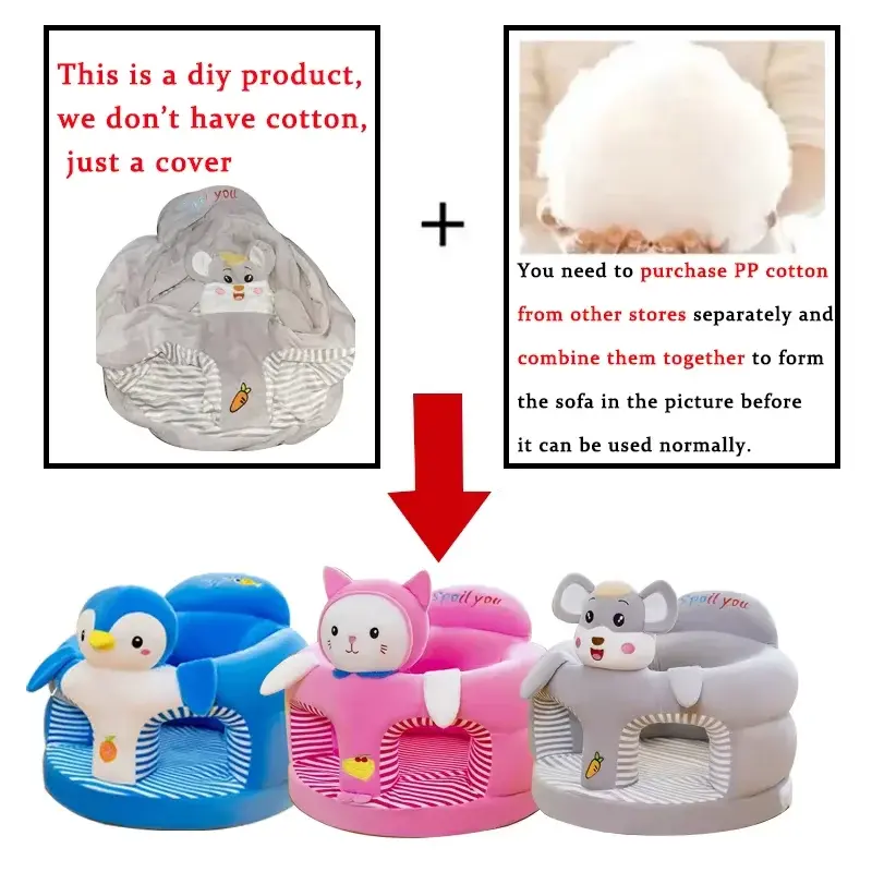 Thumbnail: Cute Baby Sofa Support Seat Cover Plush Chair LearningTo Sit Feeding Chair Comfo