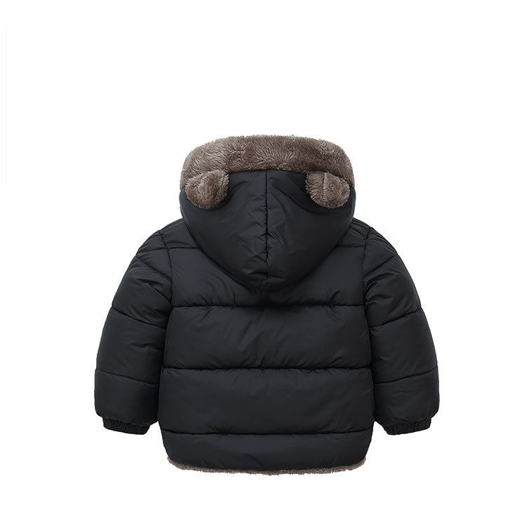 Thumbnail: Boys Girls Thick Jackets Winter Kids Padded Fleece Warm Coats Children Hooded Co