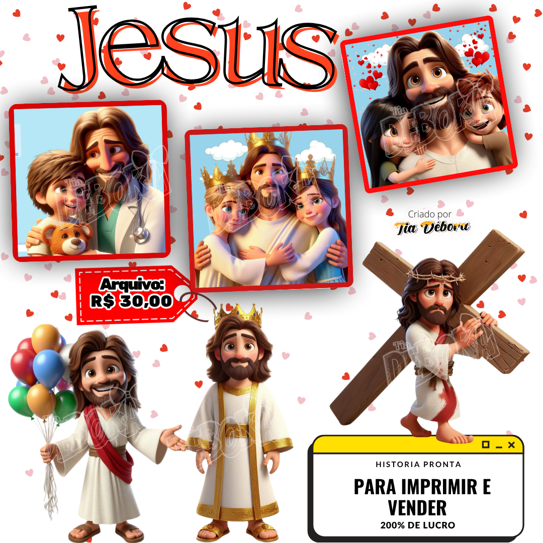 Recurso visual desenhos de Jesus